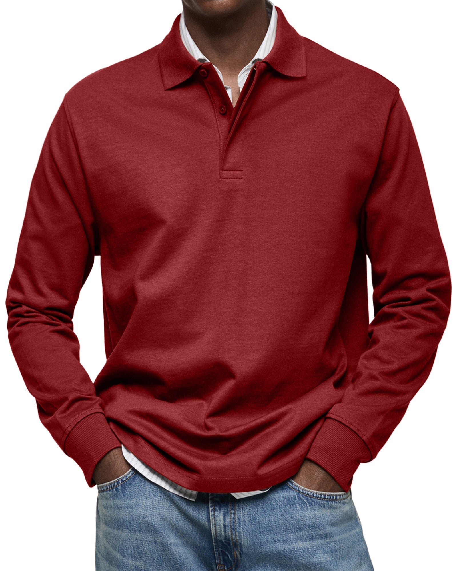Men's Long-sleeved Polo Shirt