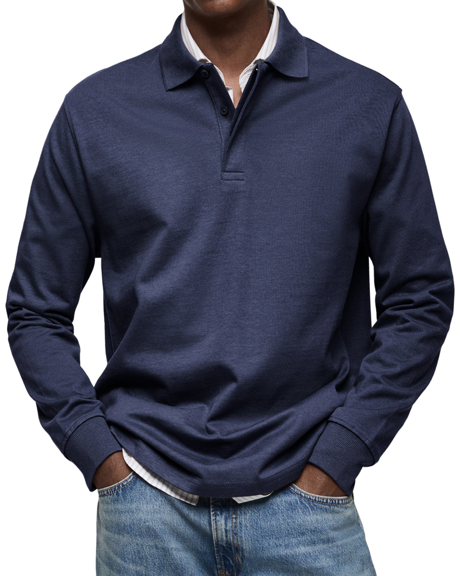 Men's Long-sleeved Polo Shirt