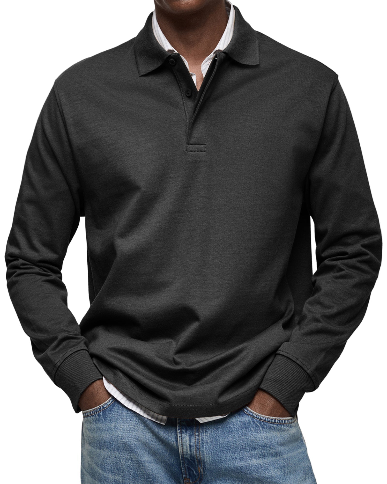 Men's Long-sleeved Polo Shirt
