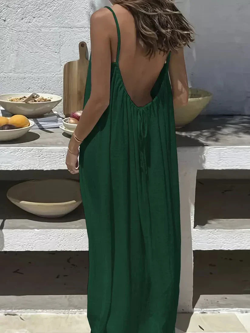☀️ Women's Solid Color Backless Cami Dress-lln