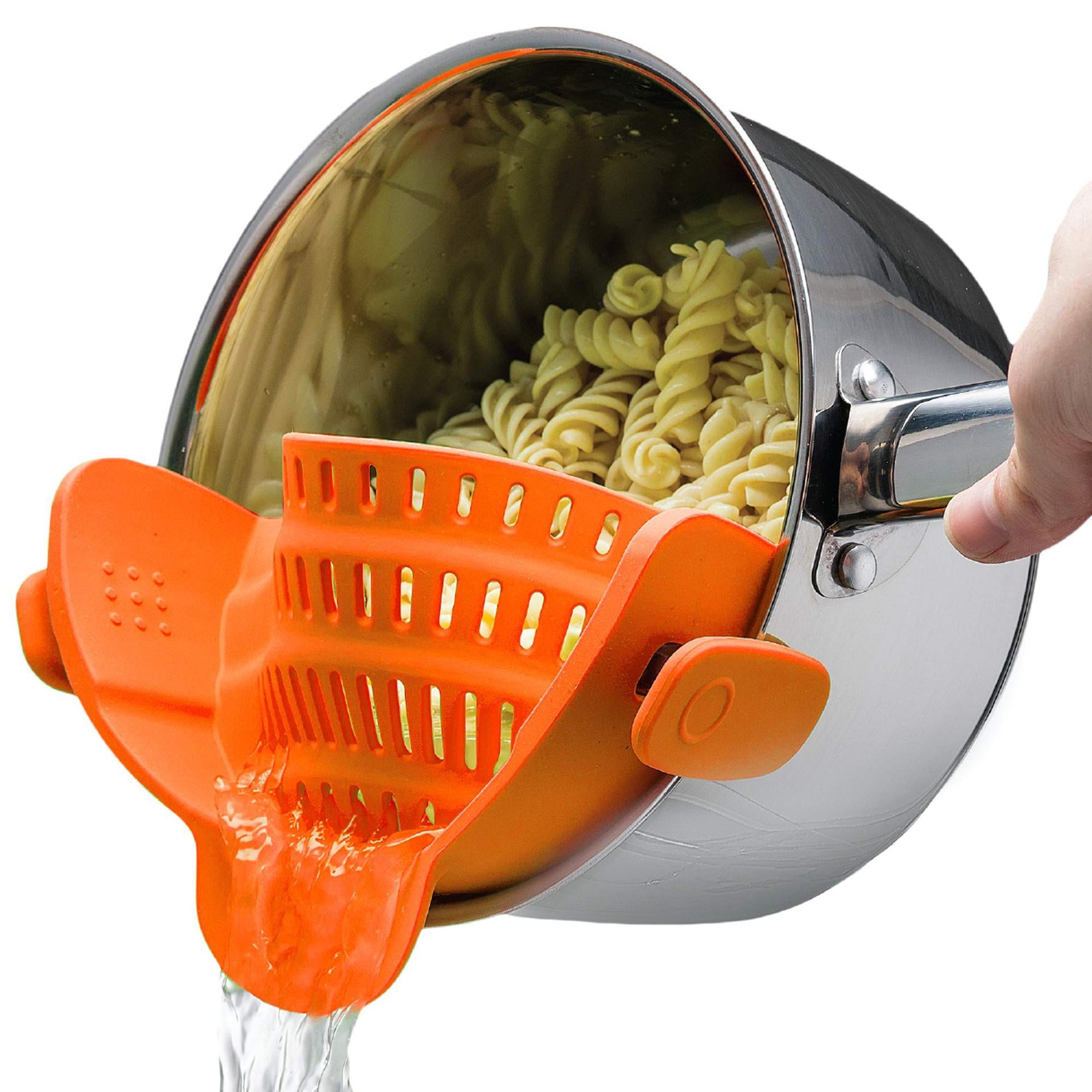 Silicone Clip-On Colander, Heat Resistant Drainer for Vegetables and Pasta Noodles, Kitchen Gadgets for Bowl, Pots, and Pans Utensils