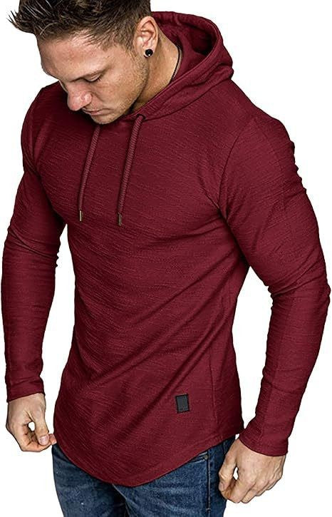 Mens Fashion Hoodies Fleece Long Sleeve Athletic Sweatshirt