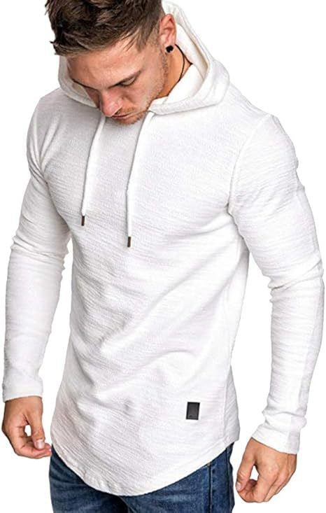 Mens Fashion Hoodies Fleece Long Sleeve Athletic Sweatshirt