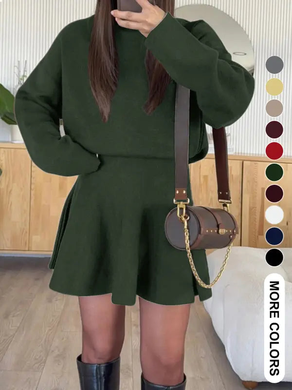 Women's Casual Mock Neck Sweater Dress