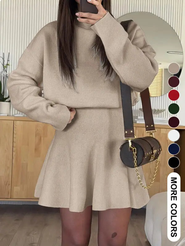 Women's Casual Mock Neck Sweater Dress